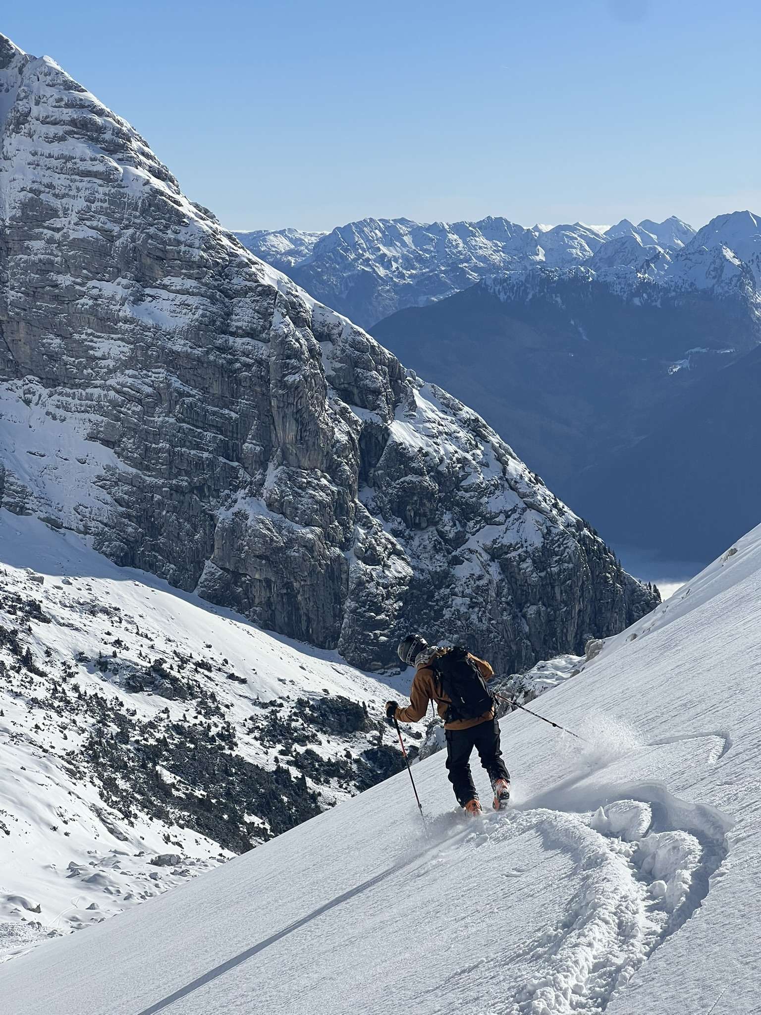 Beautiful powder days for ski touring in Sella Nevea - Kanin ski resort