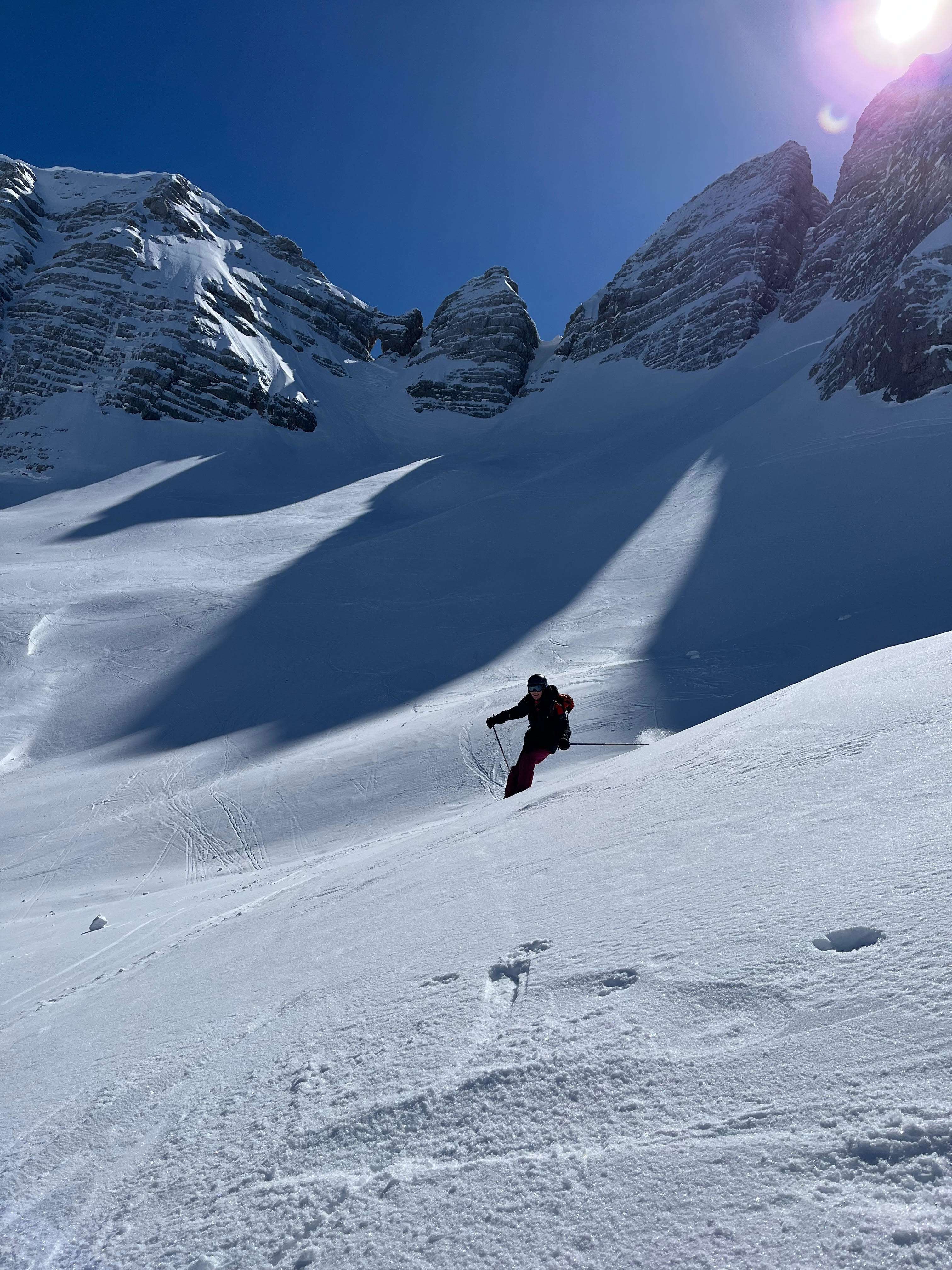 Ski through the Prestreljnik window